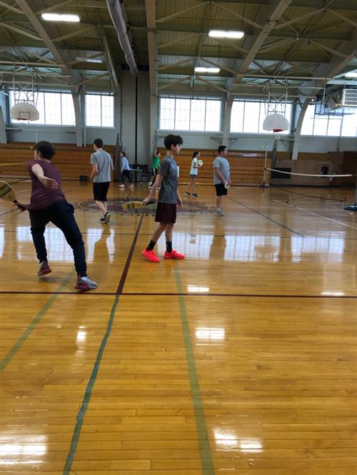 Students playing Pickleball at Lawrence 